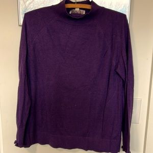 LOFT mock neck ruffle cuff sweater